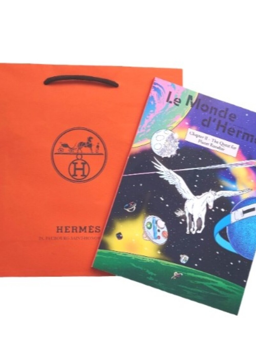 HERMES Bundle Authentic Paper Shopping Gift Bag and Catalog Table Book New